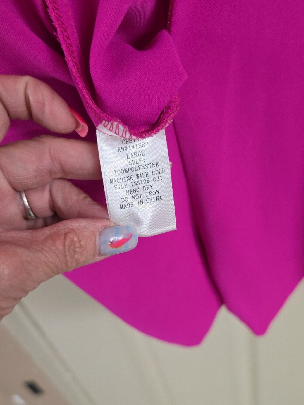 Women's Fuchsia Short Sleeve Waist-Defined Romper - Picture 6 of 6